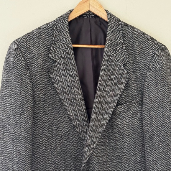Jean Paul Germain Gray Herringbone 100% Wool Blazer Size 42R - Picture 2 of 7